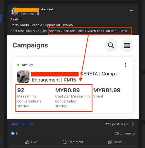 Result Niche Kosmetik — 550 Leads CPL 70 sen